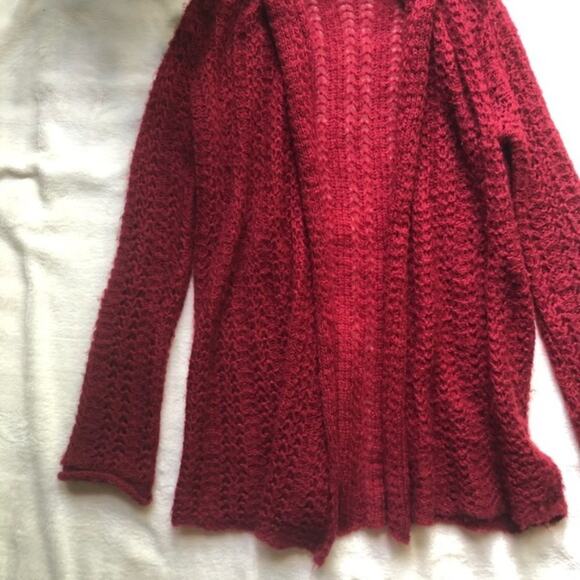 Wooden Ships Red Open Front Cardigan Sweater - Picture 3 of 6